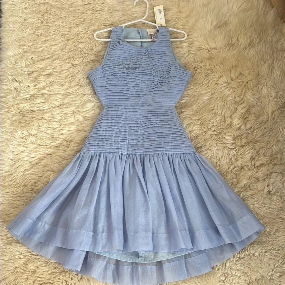 Light Blue Girls' Sleeveless Party Dress